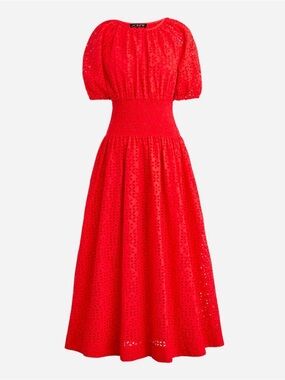 J. Crew Provence Smocked Waist Midi Dress